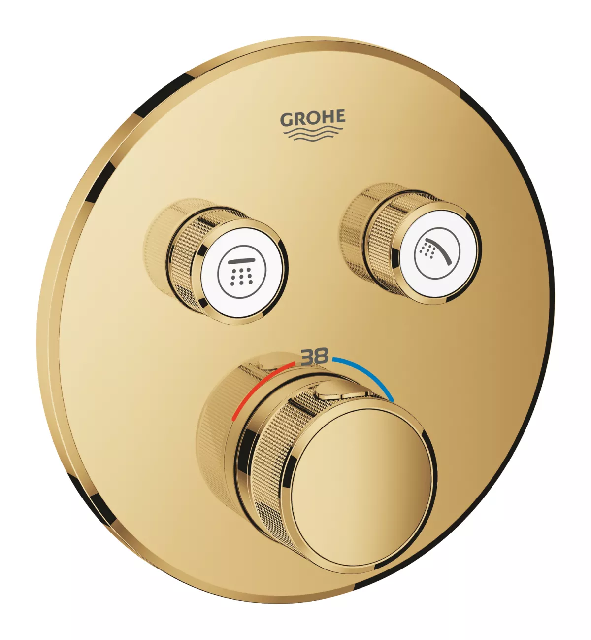 Unitate control Grohe 29119GL0, Grohtherm Smartcontrol, 2 iesiri, termostat, necesita set fixare, lucios, auriu