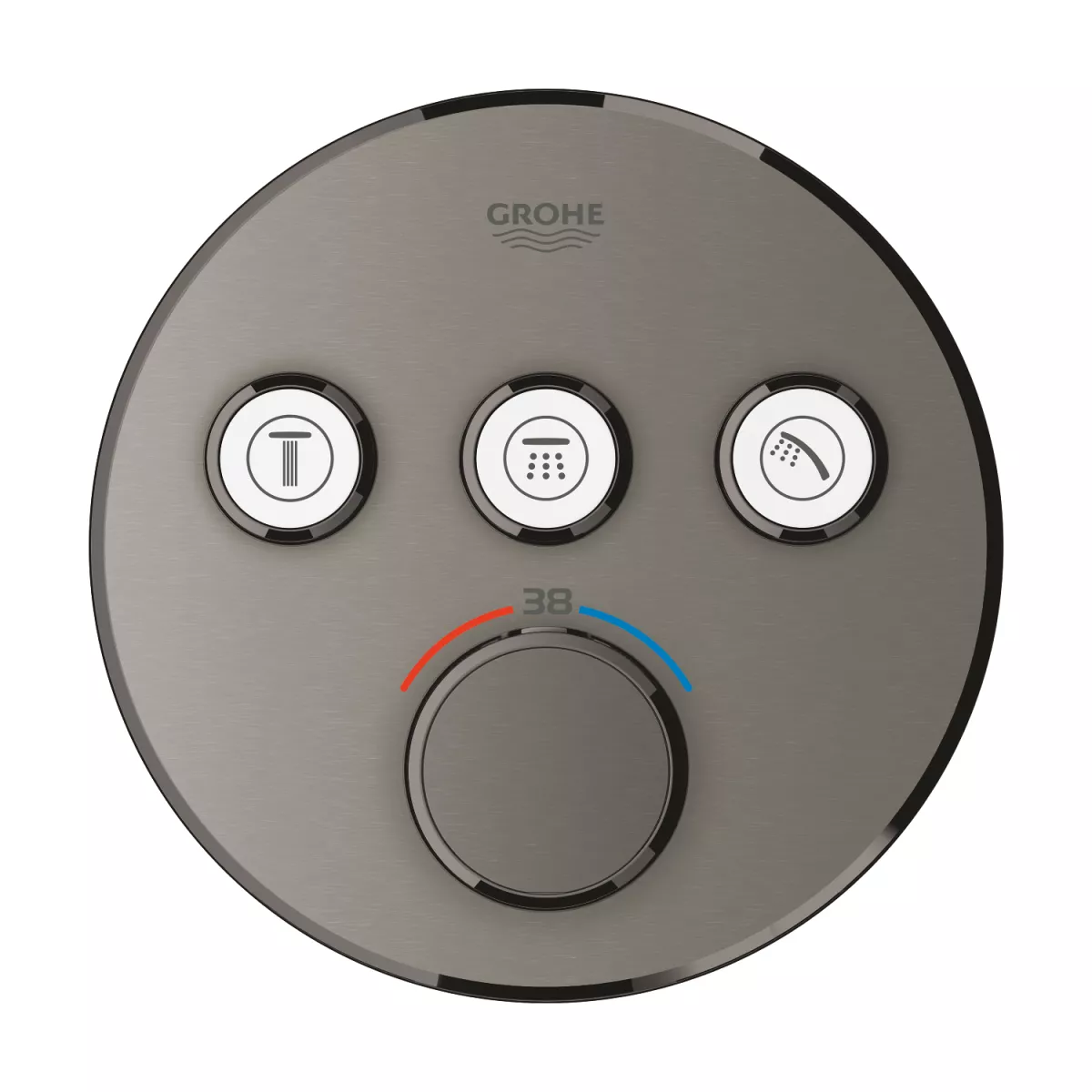 Unitate control Grohe 29121AL0, Grohtherm Smartcontrol, 3 iesiri, termostat, necesita set fixare, mat, grafit