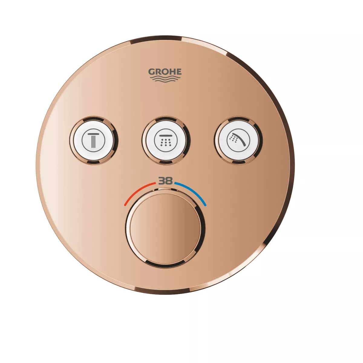 Unitate control Grohe 29121DA0, Grohtherm Smartcontrol, 1/2'', 3 iesiri, termostat, necesita set fixare, lucios, cupru