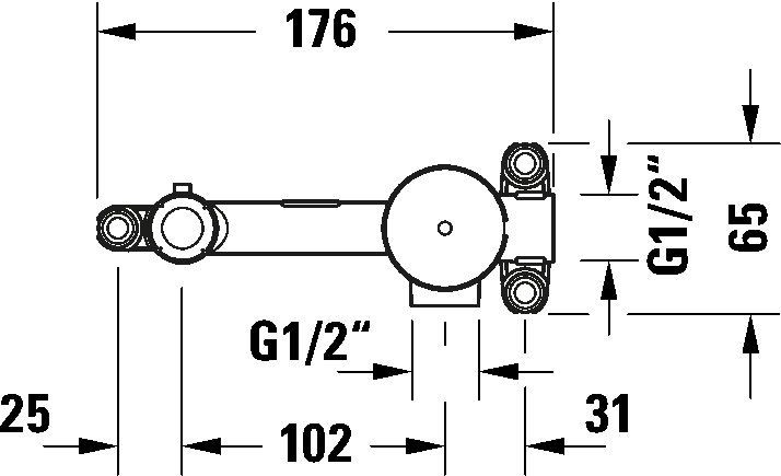Corp incastrat Duravit GK1900004000, Valva baterie lavoar, pentru baterie lavoar, tip instalare incastrat [1]