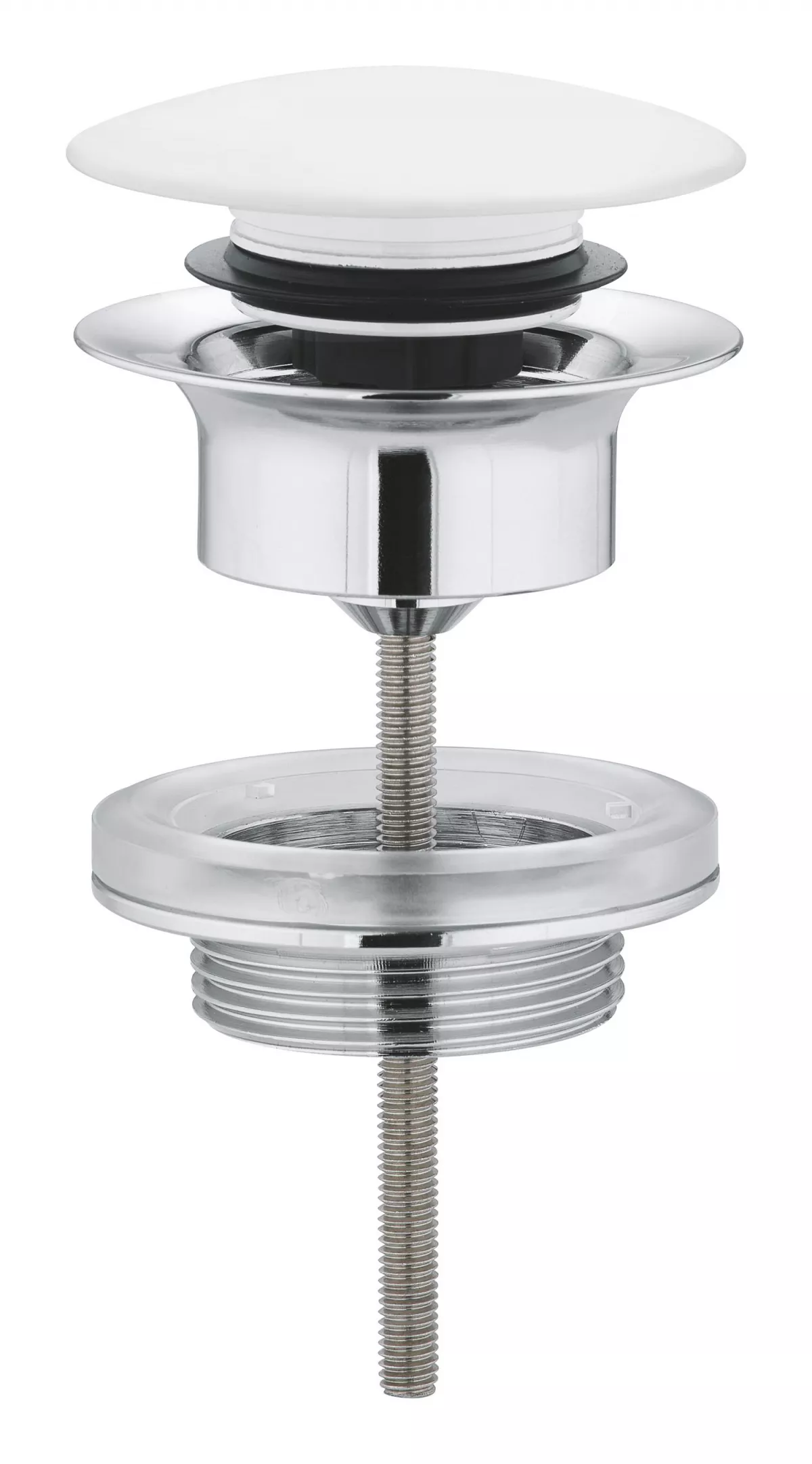 Ventil Grohe 65807LS0, G 1 1/4'', universal, push to open, lucios, alb