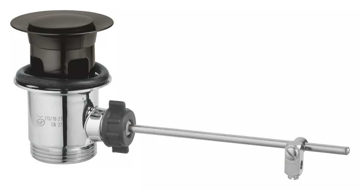 Ventil lavoar Grohe 28910AL0, cu tija, metalic, mat, grafit