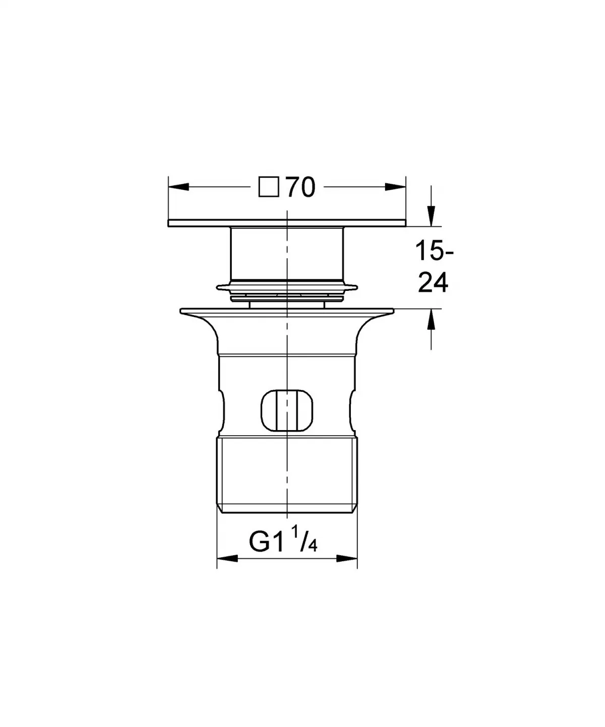 Ventil lavoar Grohe 40565A00, Cube, universal, push to open, lucios, grafit