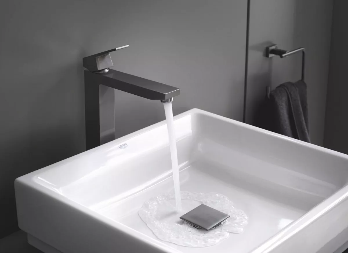 Ventil lavoar Grohe 40565AL0, Cube, universal, push to open, mat, grafit