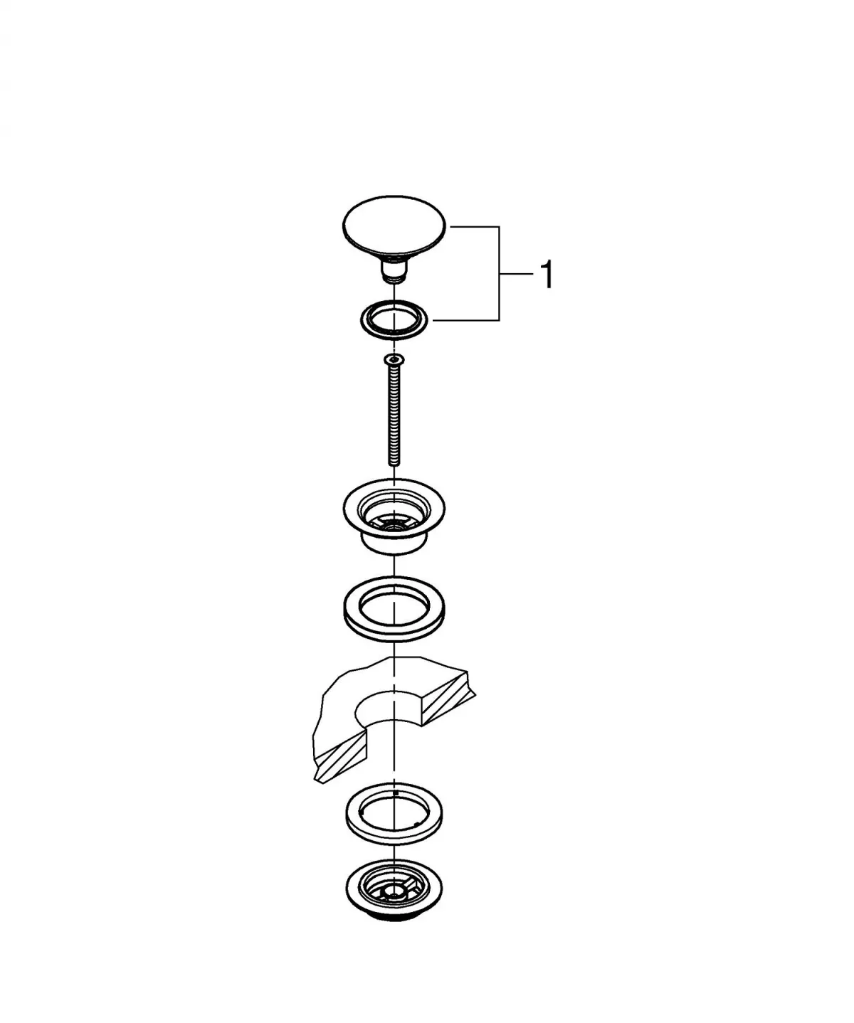 Ventil lavoar Grohe 65807KS0, universal, push to open, metalic, mat, negru