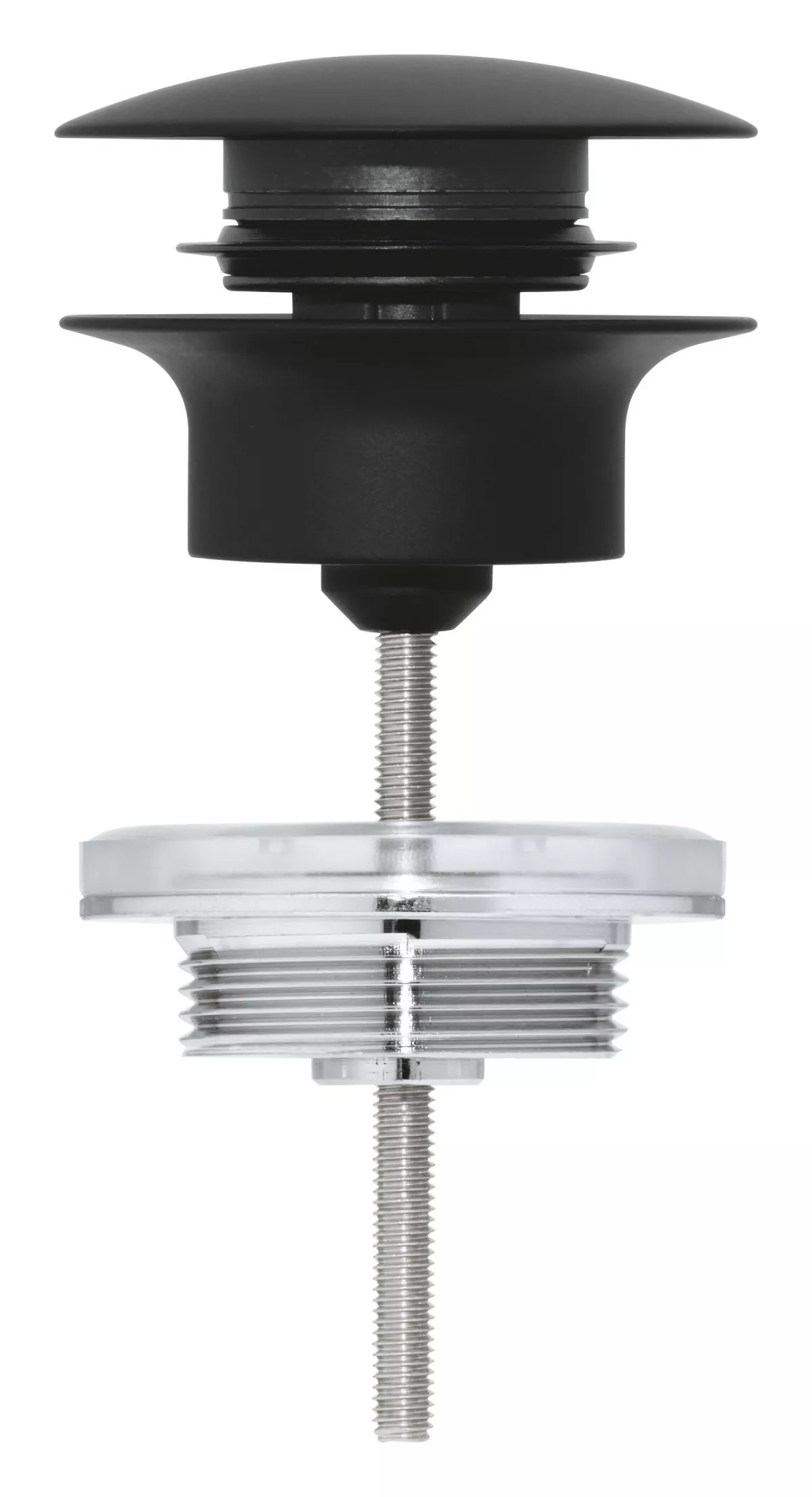 Ventil push to open Grohe 29510KF0, universal, 1 1/4'', compensare lungime, alama, mat, negru
