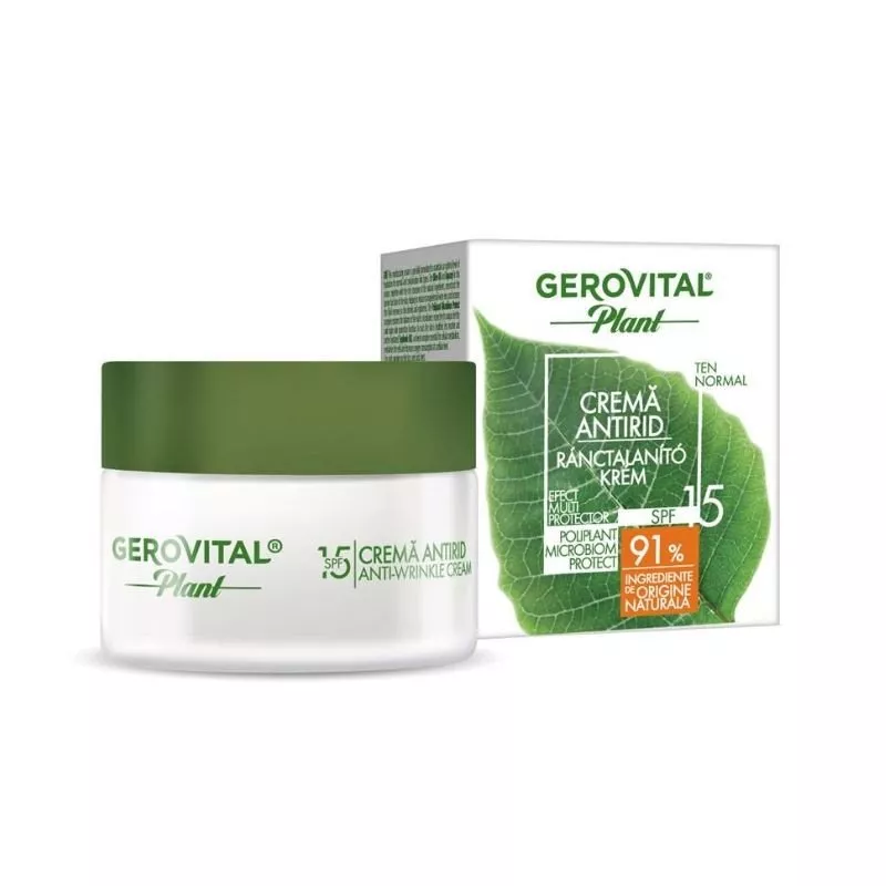 Crema fata antirid SPF 15, 50 ml, Gerovital Plant, 1330