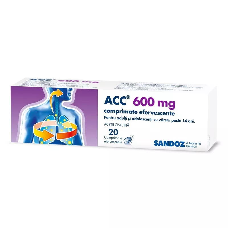 ACC 600 mg, 20 comprimate efervescente, Sandoz, [],farmacom.ro