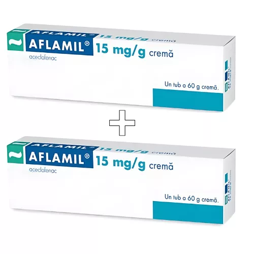 AFLAMIL 15MG/G CREMA * 60 G PACHET 1+1 GRATIS, [],farmacom.ro