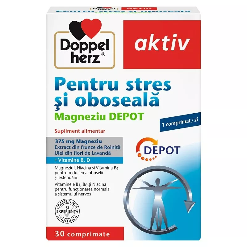AKTIV PENTRU STRES SI OBOSEALA MAGNEZIU 400 DEPOT * 30 COMPRIMATE, [],farmacom.ro