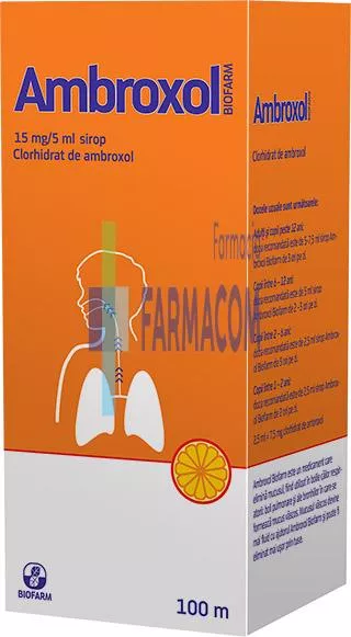 AMBROXOL 15MG/ML* 100 ML BIOFARM, [],farmacom.ro