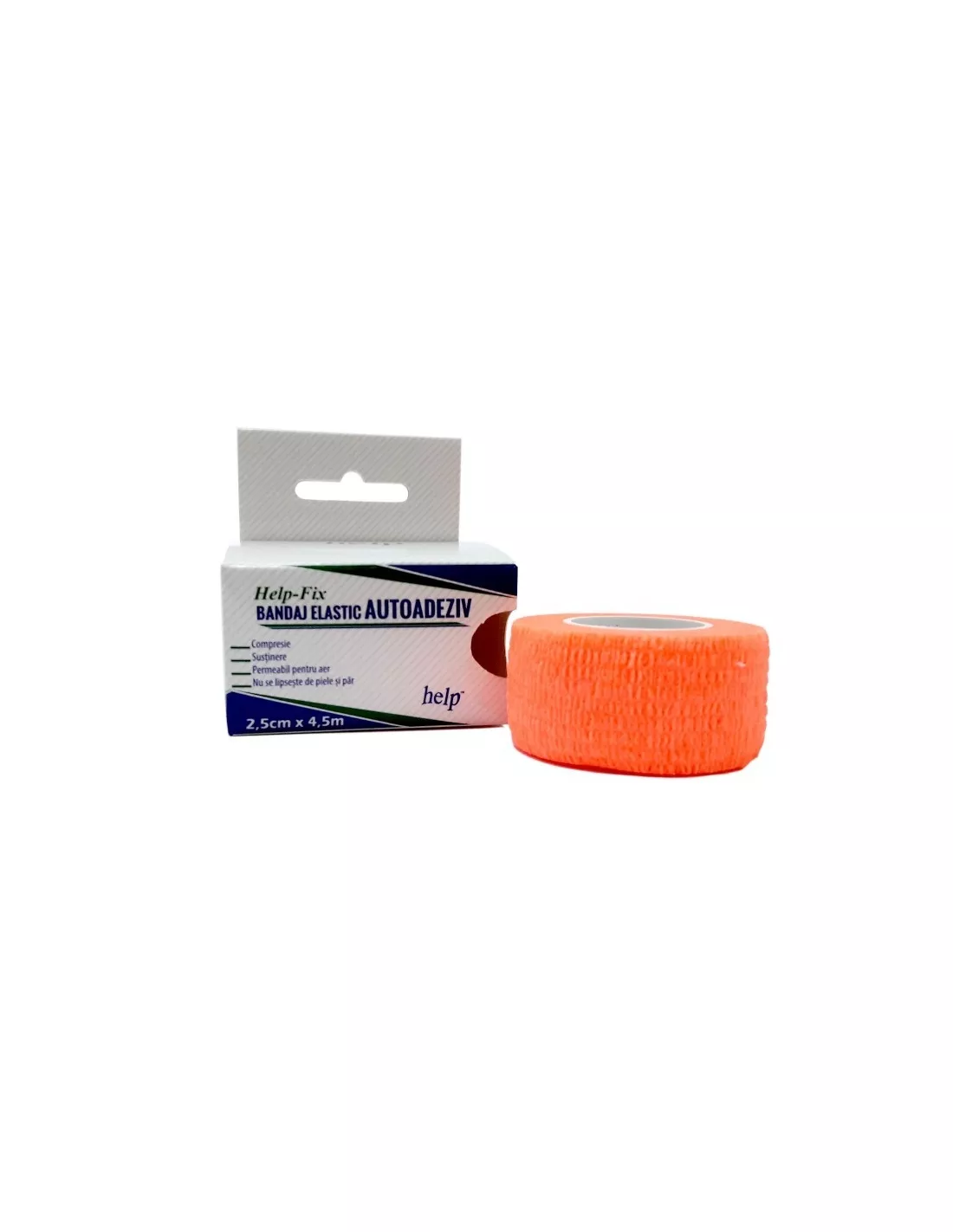 BANDAJ ELASTIC AUTOADEZIV HELP 2.5 CM * 4.5 M, [],farmacom.ro