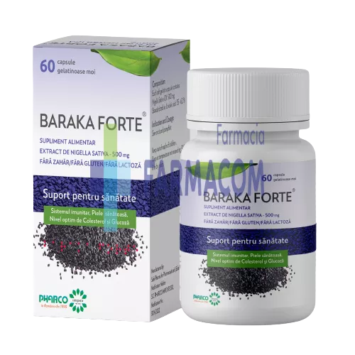 Baraka Forte, 500 mg, 60 capsule moi, Pharco, [],farmacom.ro