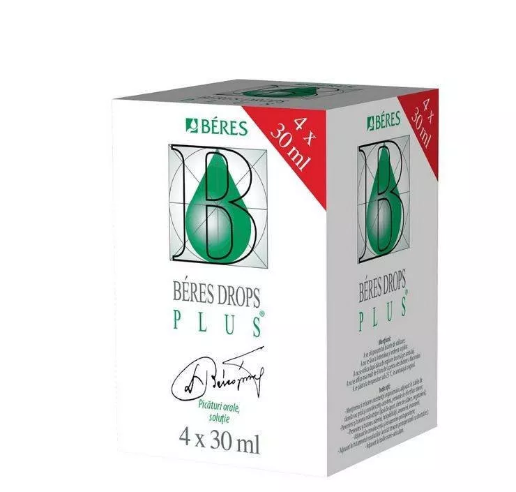 BERES DROPS PLUS 30 ML * 4 FLACOANE, [],farmacom.ro