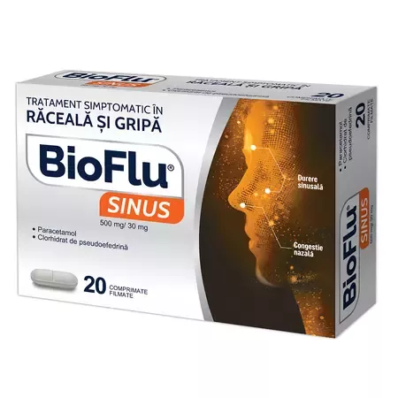 BIOFLU SINUS 500 MG/30MG * 20 COMPRIMATE FILMATE, [],farmacom.ro