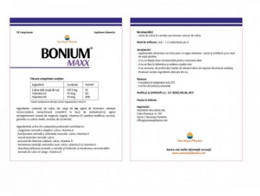 Bonium Maxx, 30 comprimate cu calciu, Sun Wave Pharma