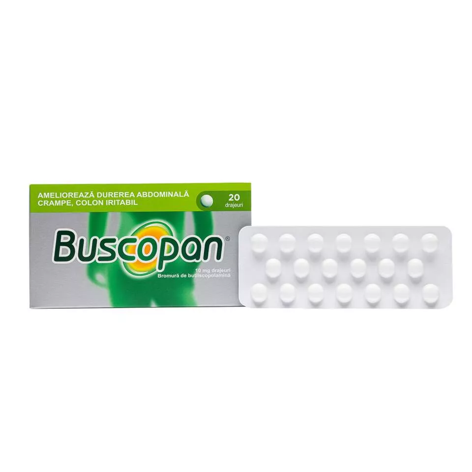 Buscopan, 10 mg, 20 drajeuri, Sanofi, [],farmacom.ro