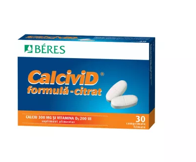 Calcivid Citrat, 30 comprimate, Beres, [],farmacom.ro