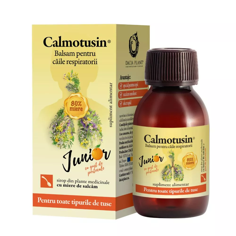 CALMOTUSIN JUNIOR SIROP GUST PORTOCALE * 100 ML DACIA PLANT, [],farmacom.ro