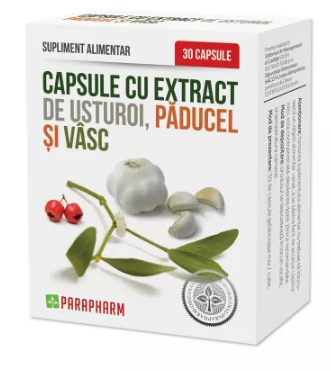 Capsule cu extract de usturoi paducel si vasc, 30 capsule, Parapharm, [],farmacom.ro