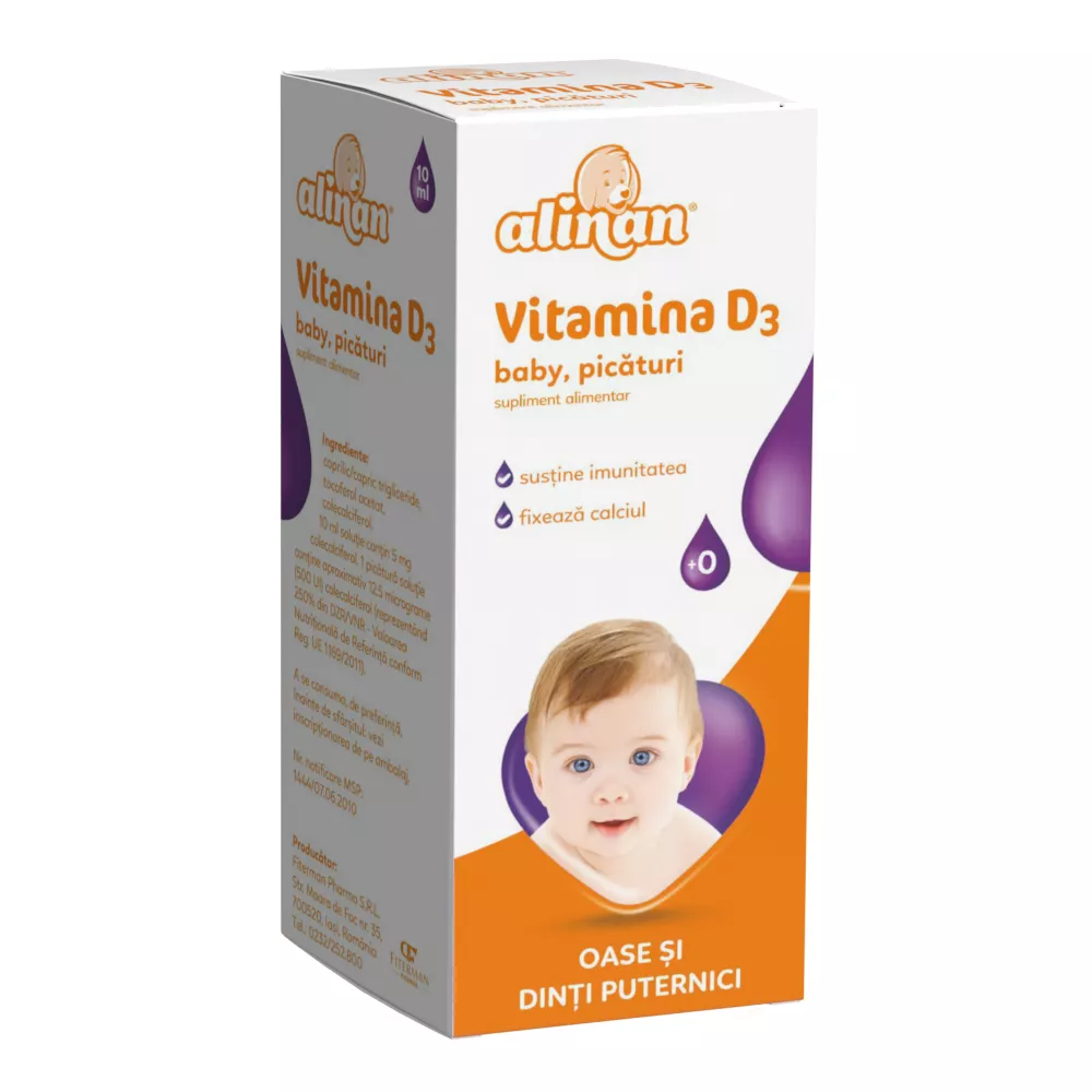 ALINAN VITAMINA D3 BABY, 10 ml, FITERMAN PHARMA, [],farmacom.ro
