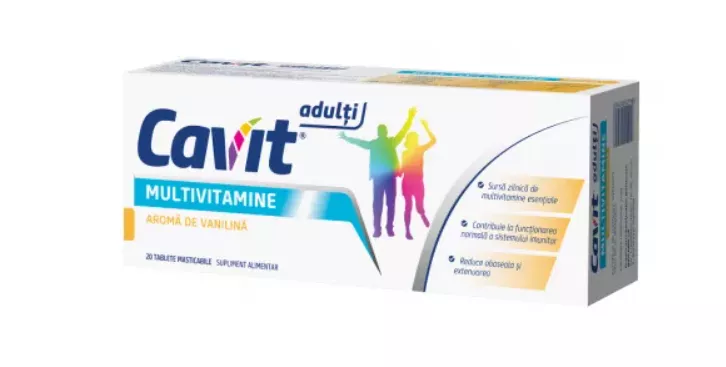 CAVIT ADULTI MULTIVITAMINE AROMA VANILINA * 20 TBL, [],farmacom.ro