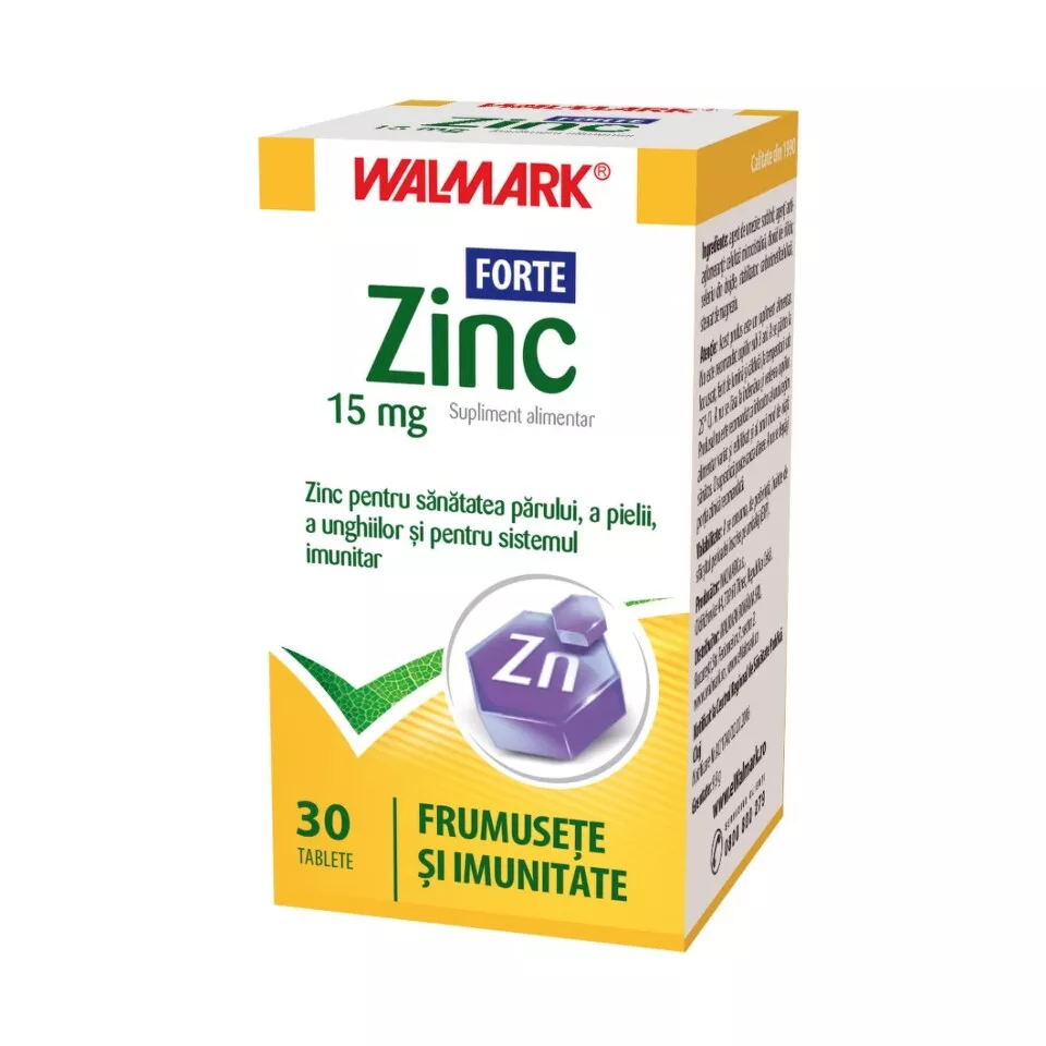 ZINC FORTE 15 MG * 30 COMPRIMATE, WALMARK, [],farmacom.ro
