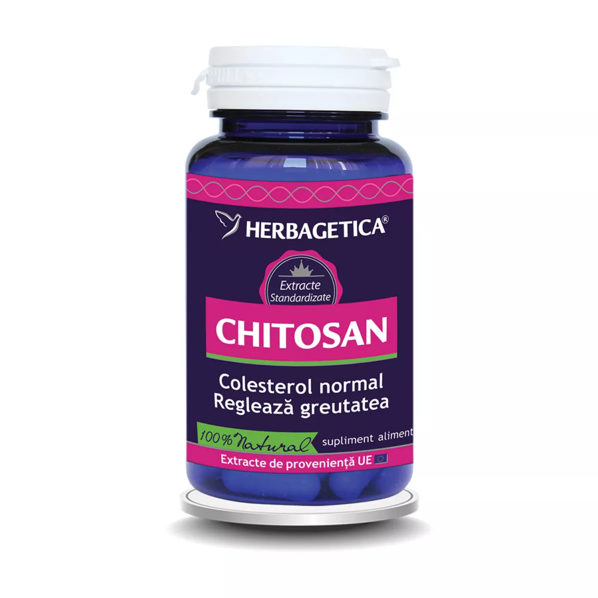 Chitosan, 60 capsule, Herbagetica, [],farmacom.ro