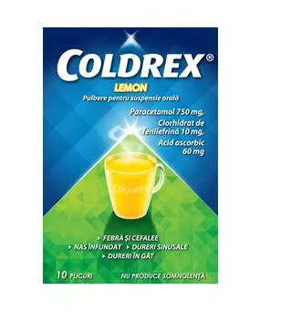 COLDREX LEMON PULB SUSP. ORALA * 10 PL PERRIGO