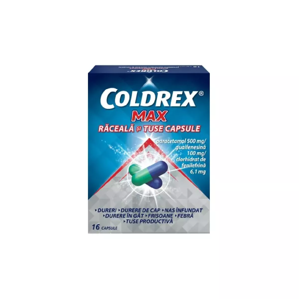 Coldrex Max Raceala si Tuse. 16 capsule, Perrigo, [],farmacom.ro