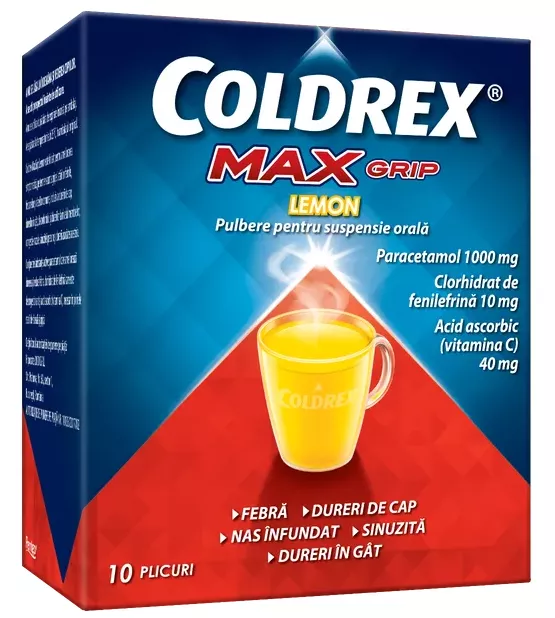 COLDREX MAXGRIP LEMON * 10 PLIC PULB PERRIGO, [],farmacom.ro