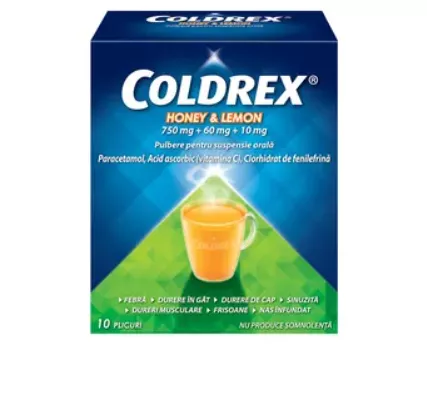 Coldrex miere si lamaie, 10 plicuri, Perrigo, [],farmacom.ro