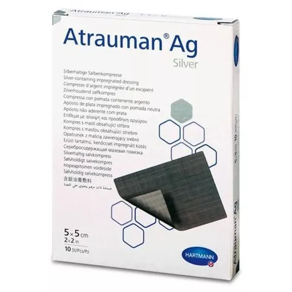 COMPRESE ATRAUMAN AG CU UNG NEUTRU 5CM/5CM*10BUC 499571, [],farmacom.ro
