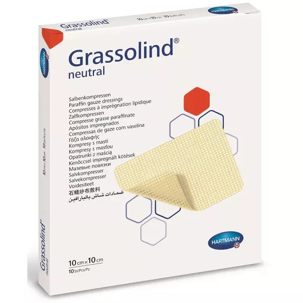COMPRESE GRASSOLIND 10/10CM * 10 BUC 499314, [],farmacom.ro