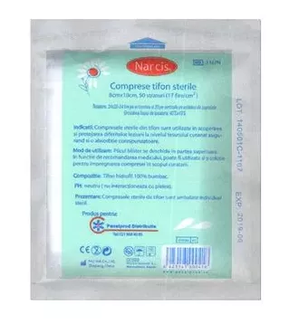 COMPRESE STERILE 10/8 * 50 BUC NARCIS