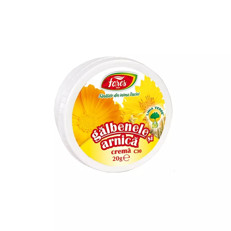Cremă de Galbenele și Arnică, C30, 20 g, Fares, [],farmacom.ro