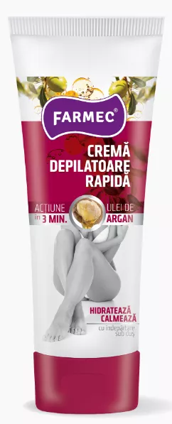 Crema depilatoare rapida cu ulei de argan, 150 ml, Farmec, [],farmacom.ro