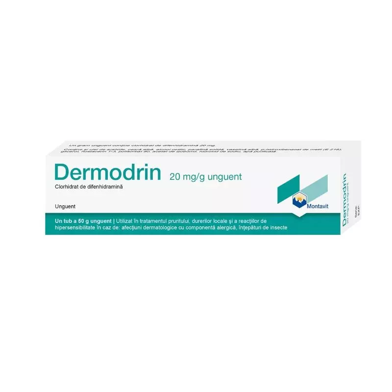 Dermodrin unguent,20 mg/g, 50 gr, Montavit, [],farmacom.ro