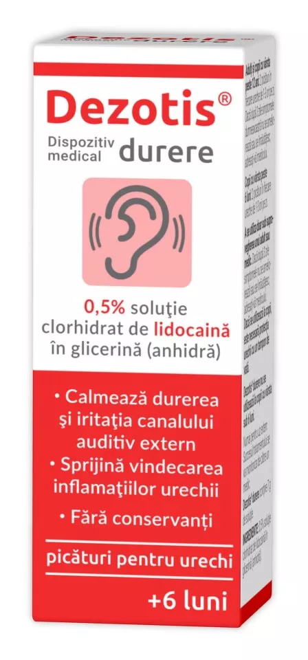 DEZOTIS DURERE 0.5% PICATURI PENTRU URECHI * 7 G, [],farmacom.ro
