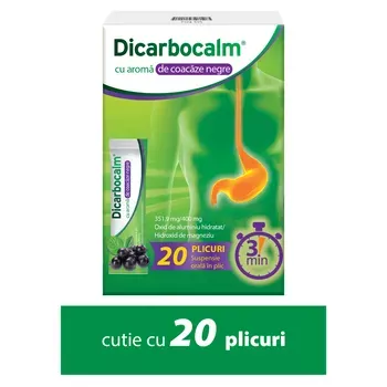 DICARBOCALM CU AROMA DE COACAZE NEGRE 351,9MG/400MG*20 PLIC, [],farmacom.ro