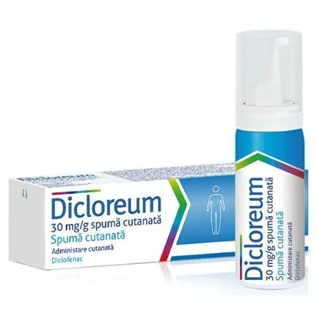 Dicloreum spuma cutanta, 30 mg/g, 50 g, [],farmacom.ro