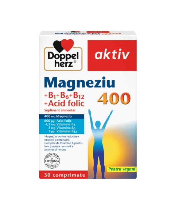 DOPPELHERZ MAGNEZIU 400MG +B1+B6+B12+ACID FOLIC, [],farmacom.ro