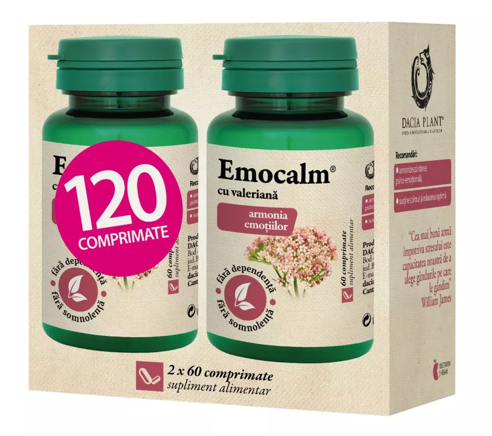 EMOCALM 60 COMPRIMATE 1+1 CADOU, [],farmacom.ro