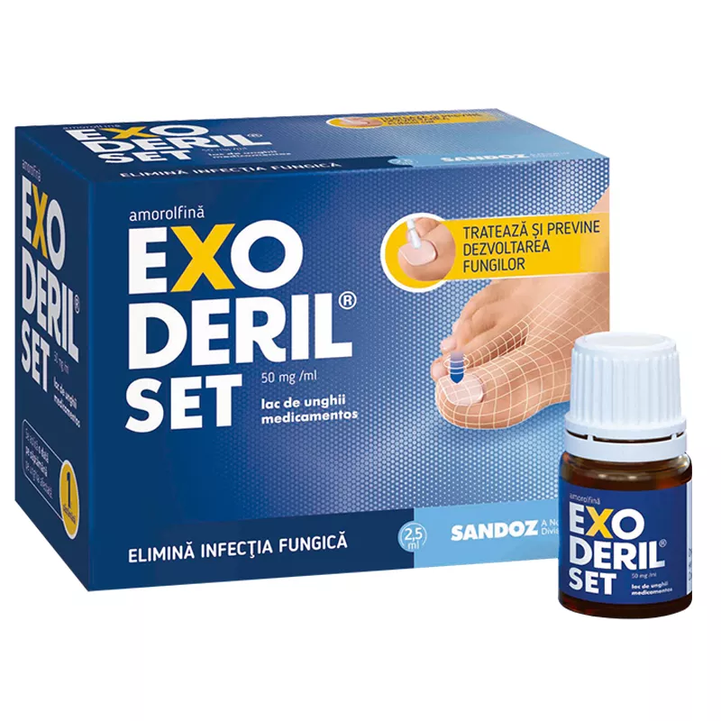 EXODERIL SET 50 MG/ML LAC DE UNGHII MEDICAMENTOS * 2.5 ML, [],farmacom.ro