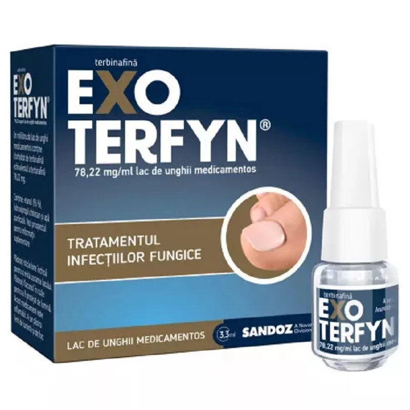 Exoterfyn lac de unghii medicamentos 78.22 mg/ml, 3.3 ml, Sandoz, [],farmacom.ro