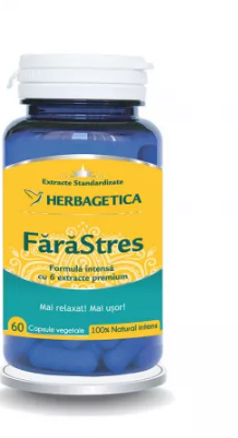 Fara stres, 60 capsule vegetale, Herbagetica, [],farmacom.ro
