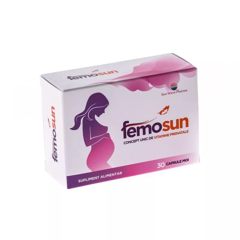 Femosun vitamine prenatale, 30 capsule, Sun Wave Pharma, [],farmacom.ro
