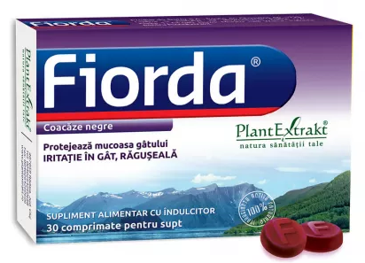 Fiorda cu aroma de coacaze negre, 30 comprimate, [],farmacom.ro