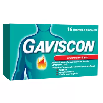 Gaviscon capsuni, 16 comprimate masticabile, [],farmacom.ro