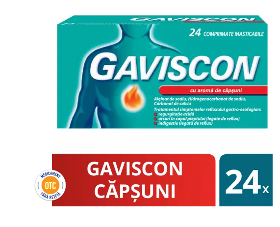 GAVISCON CAPSUNI * 24 COMPRIMATE MASTICABILE RECKIT, [],farmacom.ro